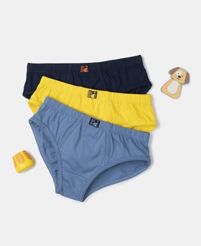 Image of Jockey 3035 Boys Super Combed Cotton Solid Brief with Ultrasoft Waistband (Pack of 3, Colors & Prints May Vary)