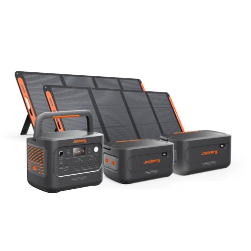 Image of Jackery HomePower 2000 Plus v2 and 2x Battery & 2x200W, 2048Wh, 2400W | LFP Battery, Expandable to 12kWh, Essential Home Backup for Outages & Emergencies