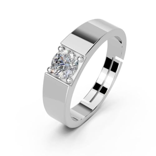 Miss Highness 925 Pure Sterling Silver Ring for Men and Boys, Minimal Designs, Rhodium Plated, Adjustable Free Size, BIS Hallmark, Trending, Valentine’s Day Gift for Boyfriend, Birthday, Anniversary Surprise