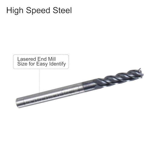 Image of uxcell 5pcs End Mill 1 /8 inch x 1 /2 inch 4 Flutes Spiral Helical Groove Tungsten Steel Straight Shank CNC Milling Bits for Aluminum Steel Cutting Metalworking