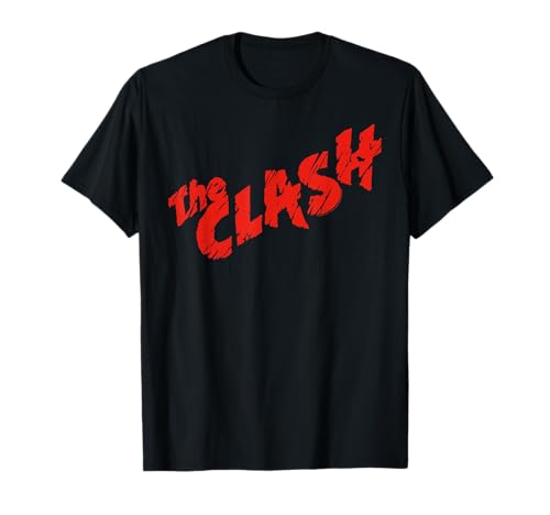 The Clash - Logotipo rojo rayado Camiseta