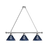 HBS US Naval Academy (Navy) 3 Shade Billiard Light with Chrome Fixture by The Holland Bar Stool Co.