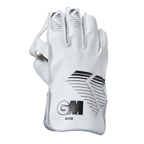 Gunn & Moore - Gunn & Moore GM 52072306 Gants de Protection pour Gardien de guichet de Cricket | 606 | Blanc/Noir | Adulte | 1 Paire | 52072306