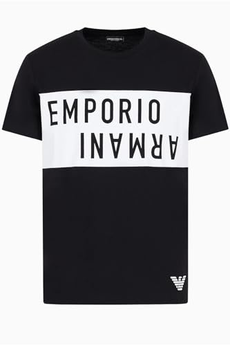 Emporio Armani Bold Logo Crew Neck T-Shirt Hombre, Multicolor (Black/White), S