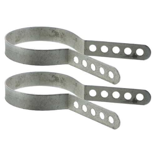 GANAZONO Abrazadera Soporte para Silenciador Moto 50cc y 80cc, Clip de Fijación Plateado Resistente Intemperie, Juego de 2 Piezas para Montaje Seguro y Estable