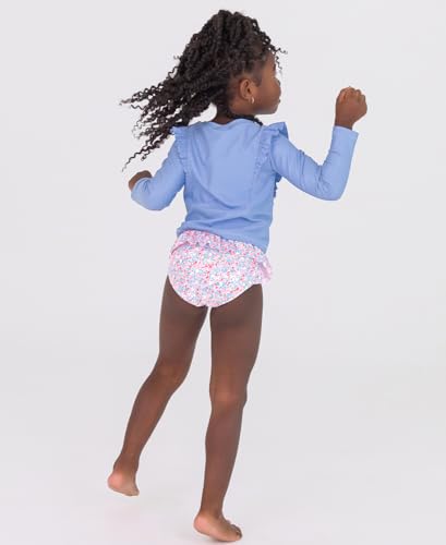 RuffleButts Sparkle Shimmer On Long Sleeve Princess Seam Ruffle Rash Guard 2-Piece - 3T3