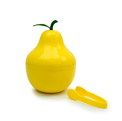 CÉCOA - Seau à glaçons en forme de poire et sa pince à glaçons incluse, Seau à glace double paroi avec pince et couvercle, hermétique, seau à glaçons pour apéritifs, boisson et cocktails, 700 ML