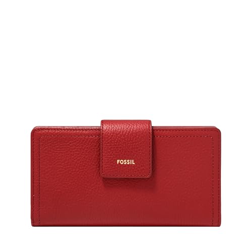Image of Fossil Women's Logan Leather Wallet RFID Blocking Tab Clutch