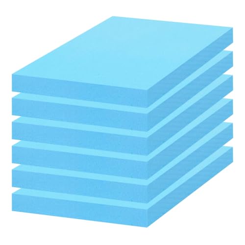 Fouvin 6 placas de espuma rígida, hechas a mano, material de modelado de espuma dura azul, placa de poliestireno para modelado de paisajes (20 mm)