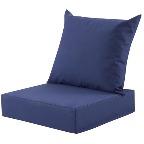 MuaMelop Outdoor Deep Seat Cushion Set, 24x24 Inch Water-Resistant & Fade-Resistant Outdoor Chair...