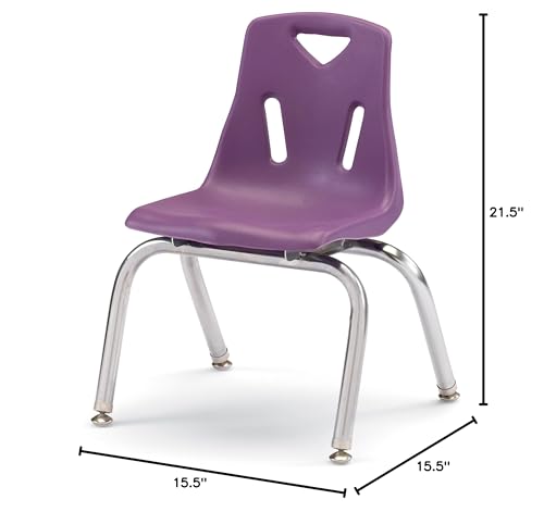 Image of Jonti-Craft Berries 8142JC1004 Stacking Chair with Chrome-Plated Legs, 12 inch Height, Purple