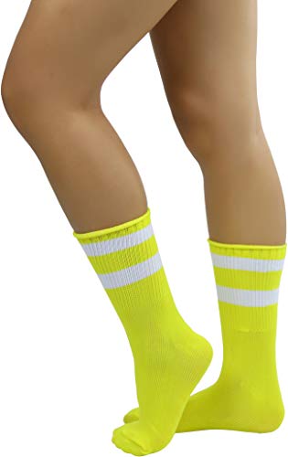 Image of ToBeInStyle Women's Acrylic Ankle Hi With Double Stripe Top Crew Fun Athletic Socks