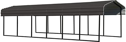 Heavy Duty Galvanized Steel Metal Multi-Use Shelter, Shade, Carport, 10' x 29' x 7' - Arrow CPHC102907