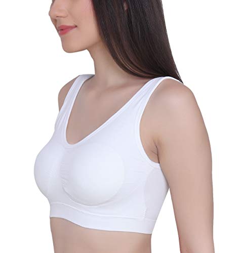 Image of GLAMORAS Women Nylon Elastane Lightly Padded Non Wired U Back Sports Bra | Seamless Stretchy Low Impact Yoga Workout Bra with Removable Pads - Size- Small to 4XL