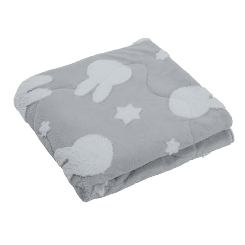 nishikawa【西川】 ミッフィー ハーフケット 140X100cm 洗える シルエット おかお&スター柄 sleep time Dick Bruna DB3662 グレー FE73503030