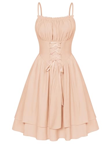 Image of Scarlet Darkness Corset Mini Sundress Chiffon Homecoming Dress for Women | Slim Straps, Ruched Neckline, Lace-Up Front, Layered A-Line, for Graduation Cocktail Party, Fairy Costume with Pockets