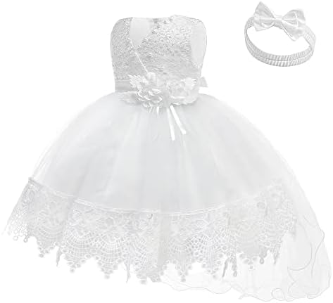 Baby Toddler Lace Dress Girls First Baptism Elegant Embroidery Wedding Party Flower Bridesmaid Dresses Up