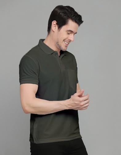 Image of INKKR Men Regular Fit Polo Neck Half Sleeve Solid Casual T-Shirt with Chest Pocket | Pack of 3