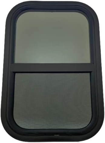 Vintage Technologies Premium RV Window | 15" W X 24" H | Teardrop Vertical slide | | RV Window Replacement | Complete Installation kit Included | (1-1/2" Wall Thickness)