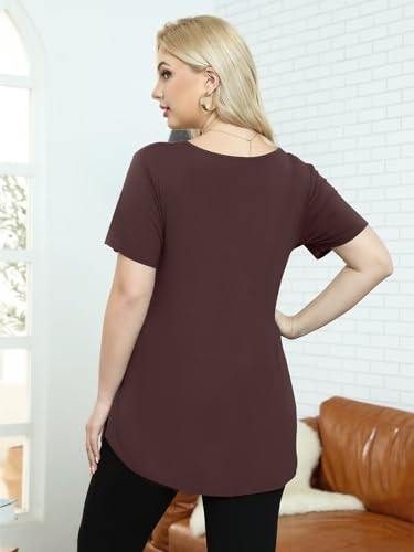 Image of BELAROI Women Plus Size Tops V-Neck Tunics Shirts