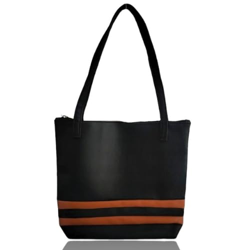 shara fashion Womens Handbag, Black with Brown Striped Design (B0CYQ89S51) Amazon Price History, Amazon Price Tracker