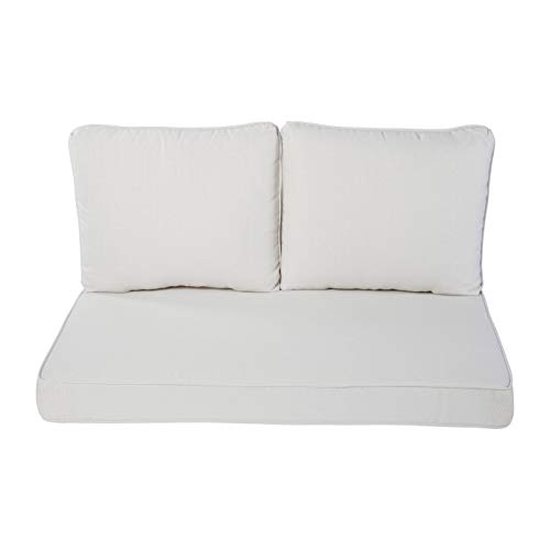 Quality Outdoor Living 29-Ln46Lv 29-Ln02Lv Loveseat Cushion, 46X26, Linen, 3 Piece Set #TOP1