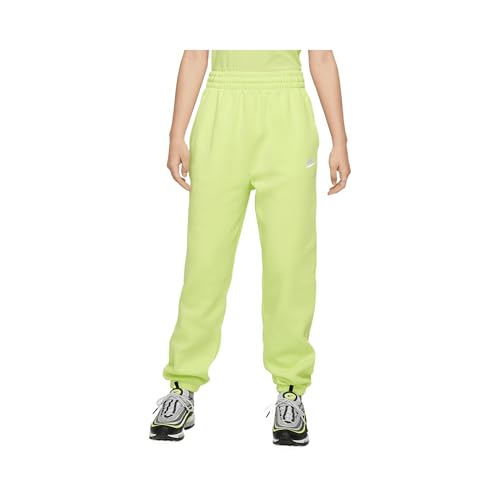 Nike Sportswear Club Fleece Big Kids' Loose Pants (FD2933-736, Light Lemon Twist/Light Lemon Twist/White)