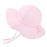 Baby Girl Sun Hat with Wide Brim Bucket Hats Adjustable Floppy Sun Hat with 50+ UPF Protection for Toddler...