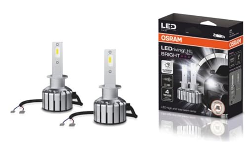 OSRAM LEDriving HL BRIGHT ≜H1, lampada LED per abbaglianti/anabbaglianti, sostituzione alogena, solo per uso fuoristrada, 300% di luminosità, 6000K, blister appendibile (2 lampade