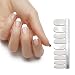 HIGH'S Glitter Series French Nail Wraps Decals Art Transfer Sticker Manicure DIY Full Nail Polish Patch Strips for Wedding, Party, Shopping, Travelling, 18pcs (French White)