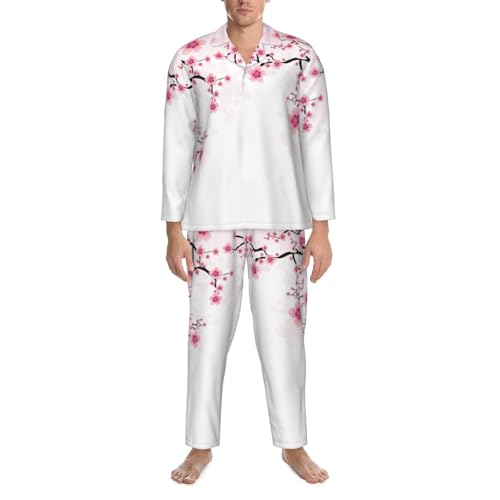 Ensemble pyjama floral homme XXL noir vêtement de nuit doux anti-froid