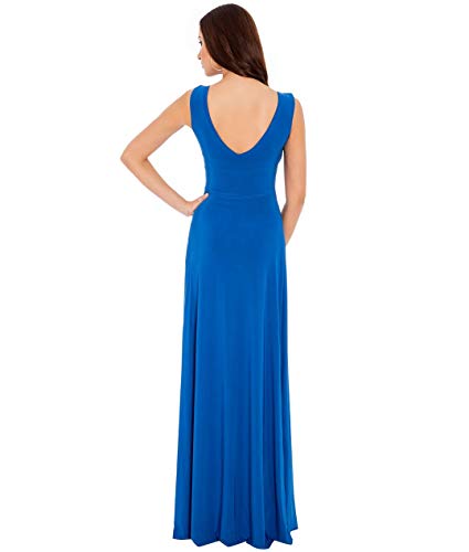 GODDIVA Robe Longue Style Grecque by City Goddess (M, Bleu/Vert)
