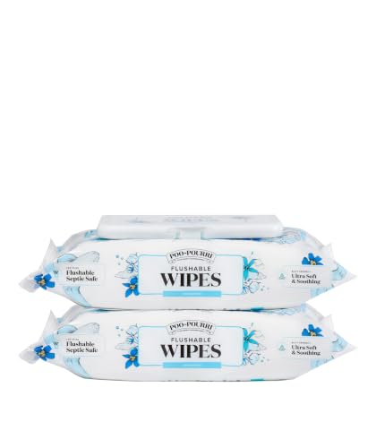 Image of Poo~Pourri Flushable Wipes Unscented 2-Pack (100 total), Septic Safe