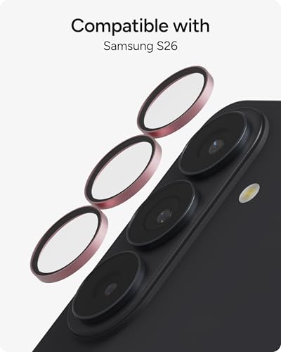 Image of ZAGG Glass Elite Samsung Galaxy S26 Camera Lens Protector - Pink, Anti-Reflective, 5X Stronger Impact & Scratch Resistant Aluminosilicate Glass - Easy Installation, Smudge-Free Surface