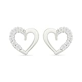 DGOLD Sterling Silver Round Diamond Fashion Earrings (1/20 Cttw)