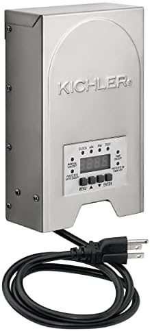 Kichler 200-Watt 12V/15V Multi-Tap Low Voltage Landscape Lighting Transformer with Digital Timer - Programmable, Weatherproof, ETL Listed - Stainless Steel Box