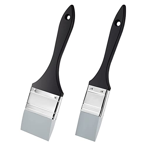 Yepar Lot de 2 pinceaux en silicone avec bords pointus et plats - Pour peinture acrylique et à base d'eau (2,5 cm, 5,1 cm) Cover