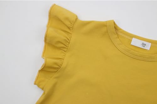Image of Toddler Girls Ruffle Sleeve T-Shirt Plain Tank Tops Basic Blouse for Girl