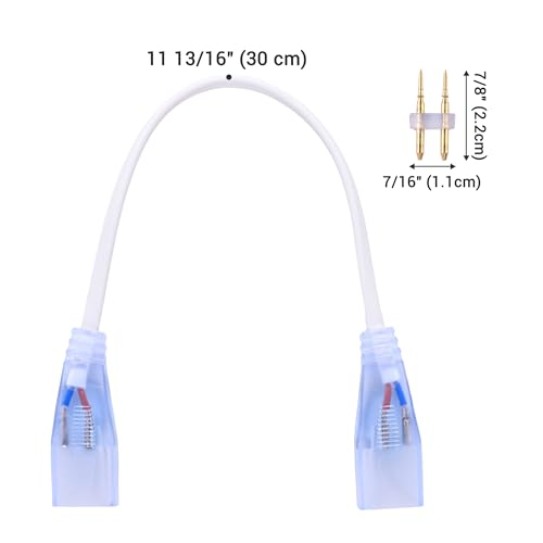 Image of Yescom 10 Sets of LED Strip Connectors 2 to 1 Wire Splice Connector 1ft Extension Cord Cable for BiLume 2700K Sunset Glow Warm White AC110-120V LED Neon Rope Lights
