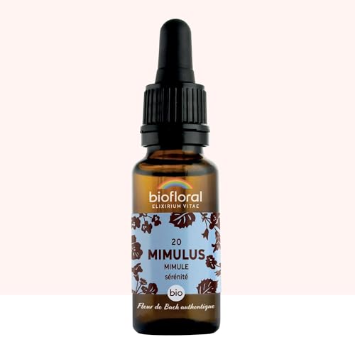 BIOFLORAL – 20 Mimulus, Mimule BIO DEMETER – Serenidad – Flor de Bach auténtica – Gotero 20 ML
