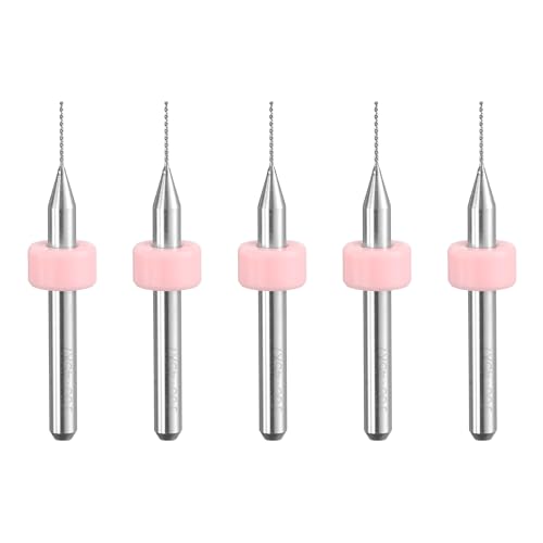 QUARKZMAN Brocas Para PCB De 0.45mm De Carburo De Tungsteno Herramienta Rotativa Para Joyería CNC Grabado Circuito Impreso Micro Brocas Vástago De 1/8 De Pulgada 5 Piezas