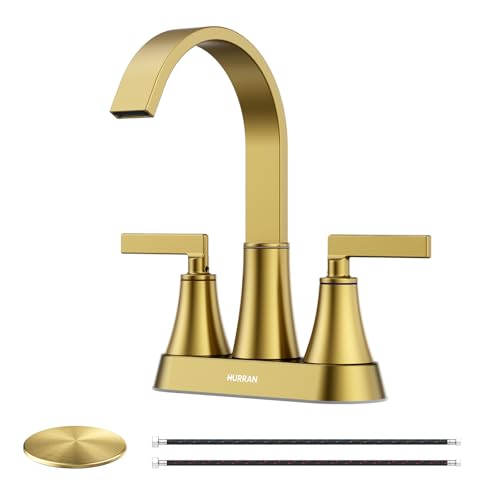 Mitigeur de lavabo or brossé sans plomb haut de gamme