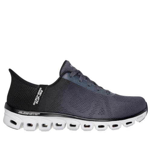 Skechers Femme Glide-Step Excite Shopping-Feed;Mujer;Zapatillas-Bajas-Mujer, Black Charcoal Mesh, 37 EU