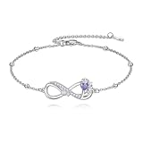 POPLYKE Bauhinia - Pulsera de plata de ley 925 con diseño de flor infinita, regalo para mujer