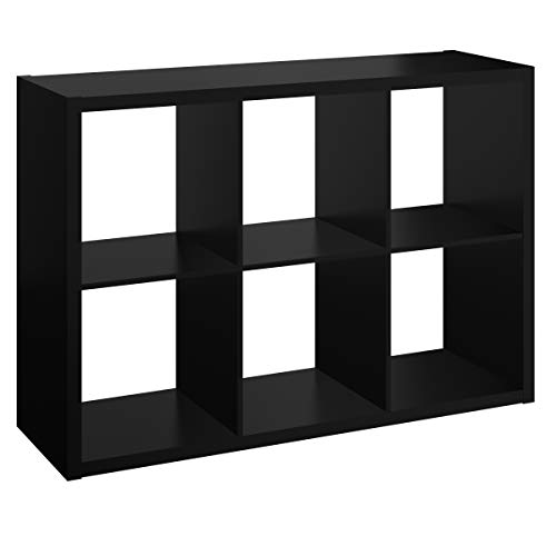 ClosetMaid 6 Cube Storage Shelf Organizer Bookshelf with Open Back, Vertical or Horizontal, Easy Assembly, Wood, Black Finish by ClosetMaid - Used condition - US$82.65