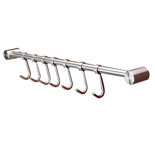 ABOOFAN 1Pc Stainless Steel Wall Mount Towel Hook with Moveable Hooks Heavy Duty Coat Rack for Bathroom Kitchen and Bedroom Space Saving Organizer for Towels Hats and More