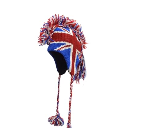 Handmade Union Jack UK Mohawk Handmade Wool Blue