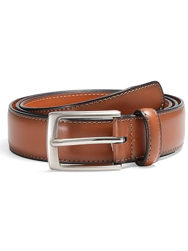 Image of MILORDE Men's Genuine Leather Dress Belt, Handmade, 100% Cow Leather, Fashion & Classic Designs for Work Business and Casual