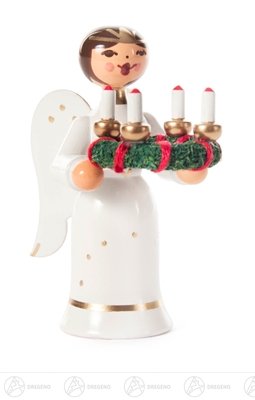 Figurine d'ange de Noël en bois sculpté tradition des Monts Métallifères