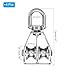 PATIKIL Double Pulley Block, 4pcs M20 304 Stainless Steel Wire Rope Lifting Crane Pulley Swivel Hook Hanging Wheel for Construction Warehouse Marine Industrial Home Use, Silver